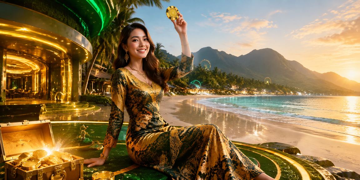 Suasana hiburan kasino di Langkawi dengan kain batik Malaysia